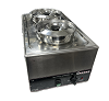 Au bain marie met 2 potten van 4 liter